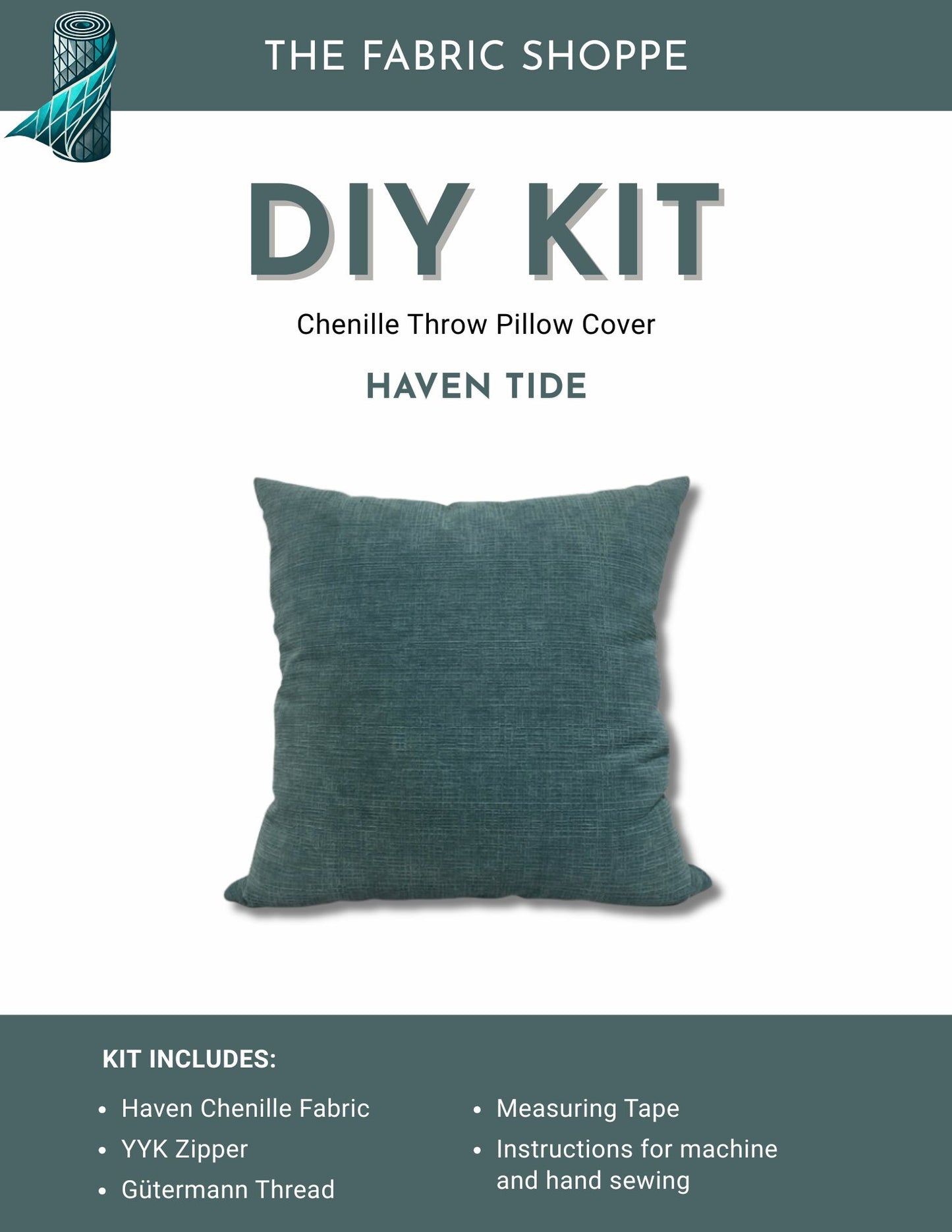 DIY Throw Pillow Cover Kit - Haven Tide Chenille Fabric