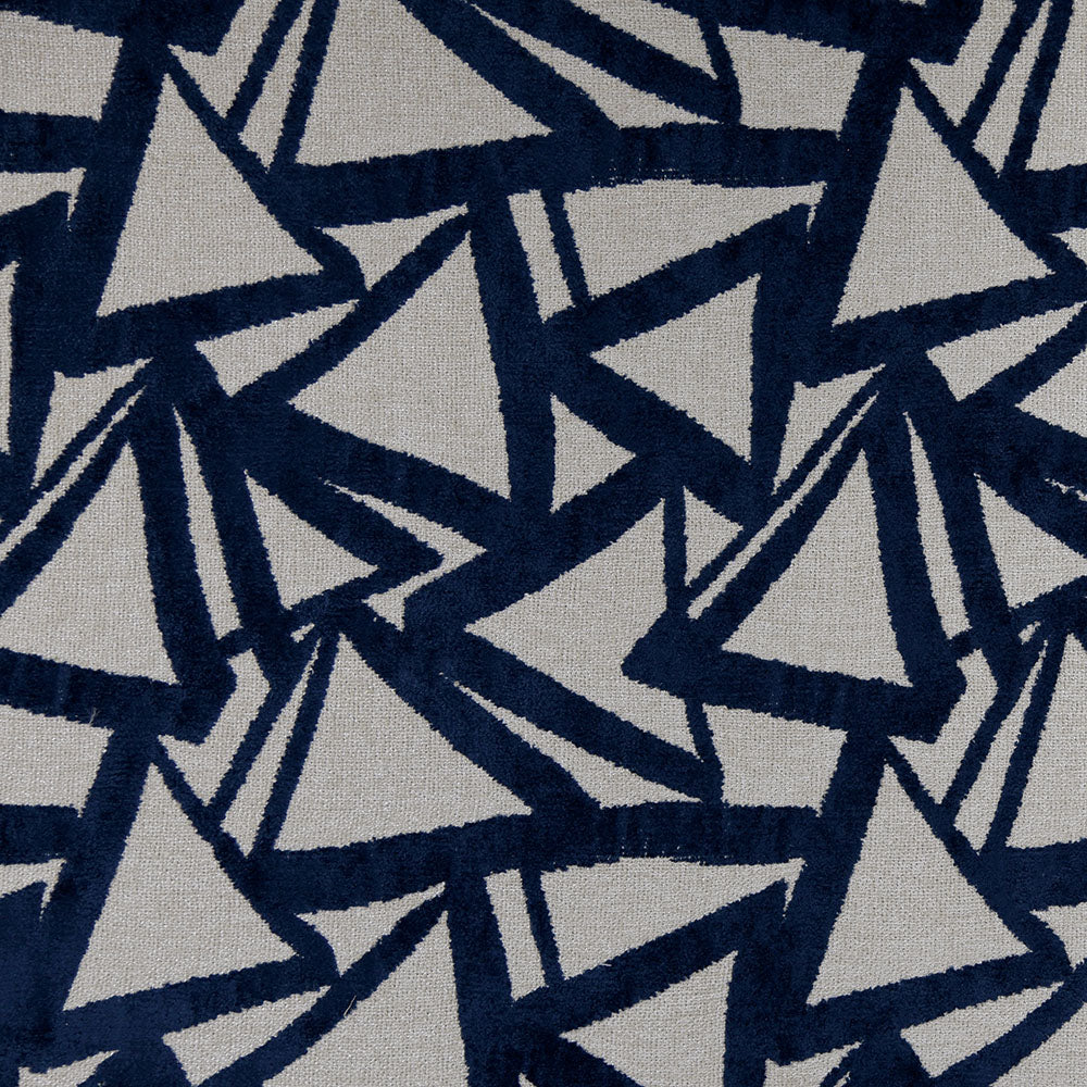 Quadratic Navy Fabric