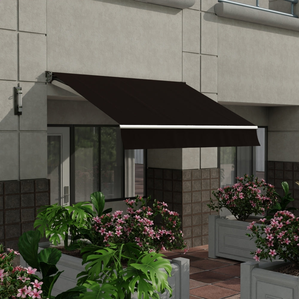 Sunbrella 60 Solid Standard True Brown Fabric lifestyle