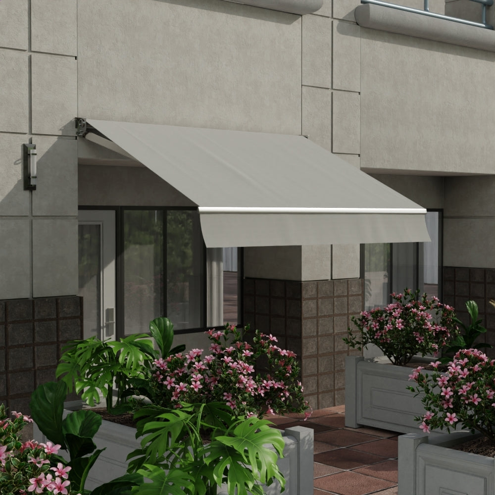 Sunbrella 60 Solid Standard Silver Fabric lifestyle