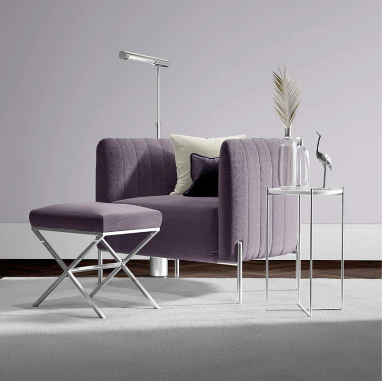 Cornerblock Purple Fabric