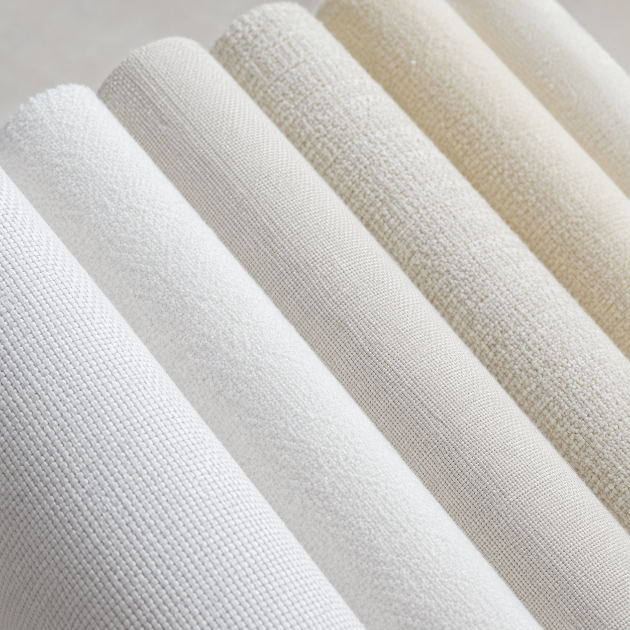 White & Ivory Upholstery Fabric by the Yard
