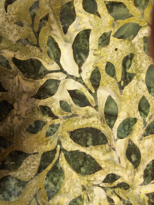 Summer Flowers Green Fabric