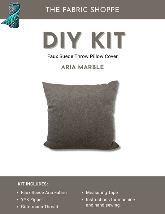DIY Throw Pillow Cover Kit - Aria Marble Faux Suede Fabric