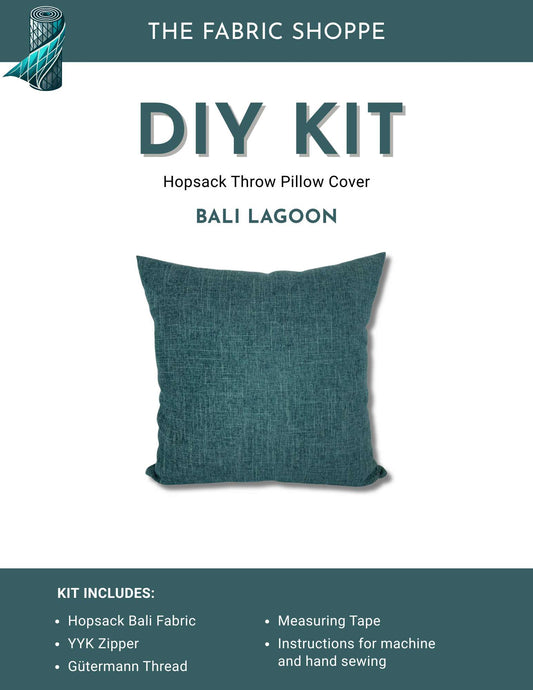 DIY Throw Pillow Cover Kit - Bali Lagoon Hopsack Fabric