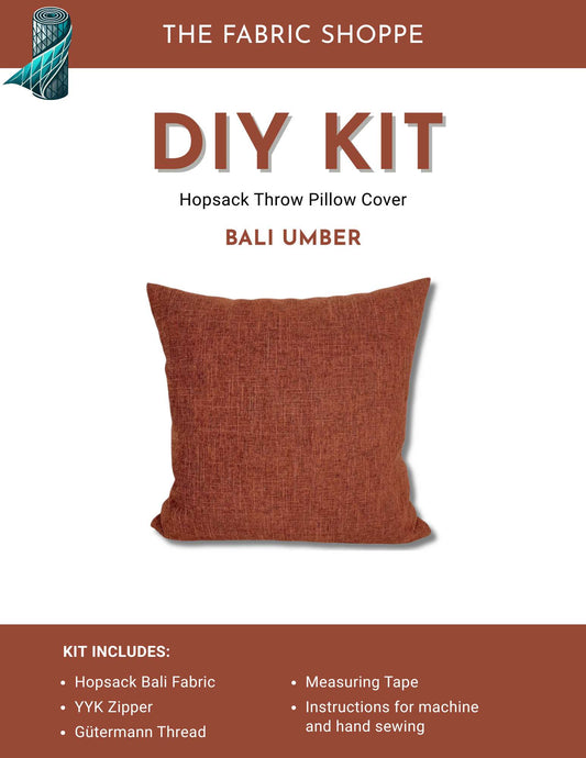 DIY Throw Pillow Cover Kit - Bali Umber Hopsack Fabric