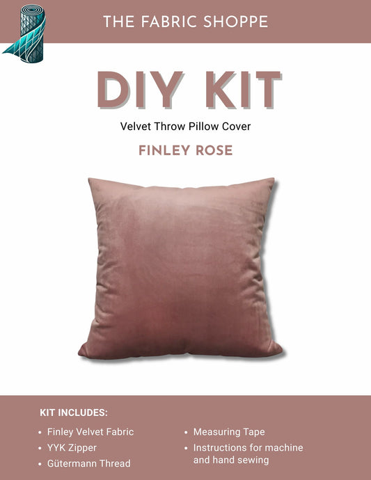 DIY Throw Pillow Cover Kit - Finley Rose Velvet Fabric