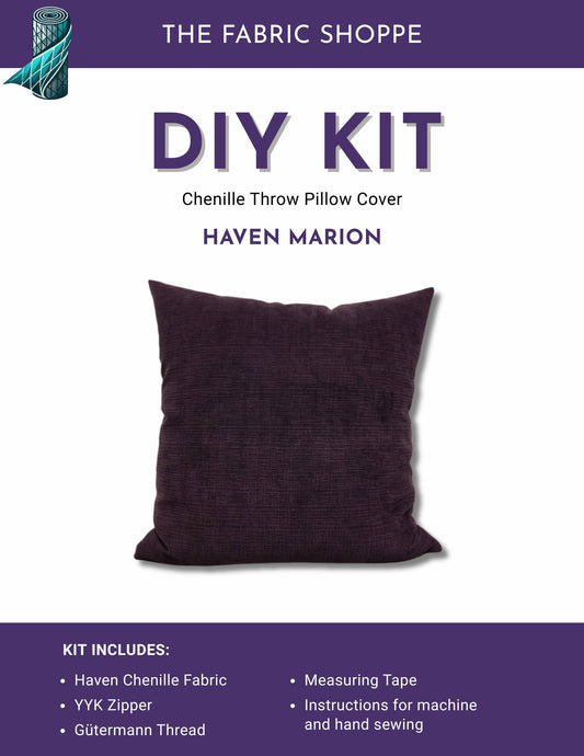 DIY Throw Pillow Cover Kit - Haven Marion Chenille Fabric