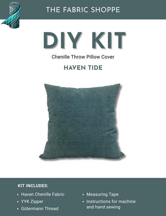 DIY Throw Pillow Cover Kit - Haven Tide Chenille Fabric
