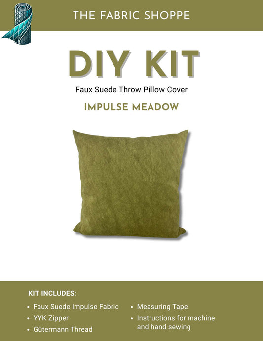 DIY Throw Pillow Cover Kit - Impulse Meadow Faux Suede Fabric