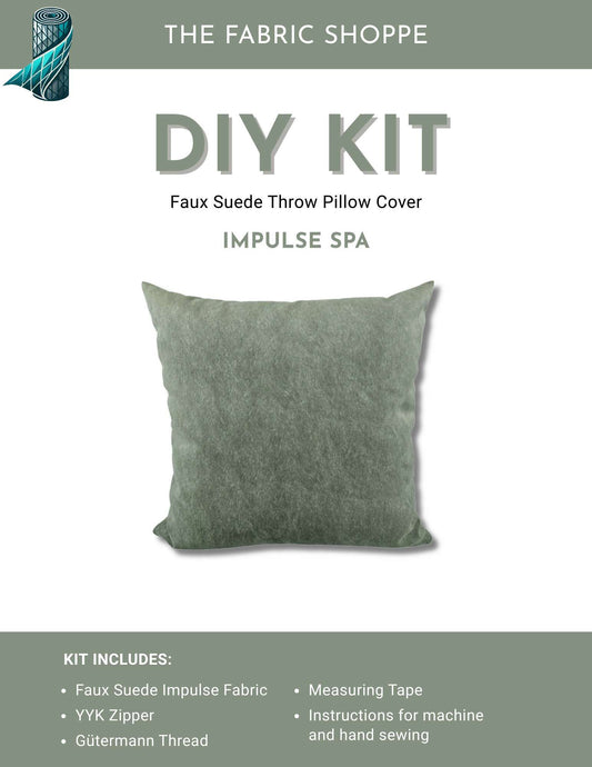 DIY Throw Pillow Cover Kit - Impulse Spa Faux Suede Fabric