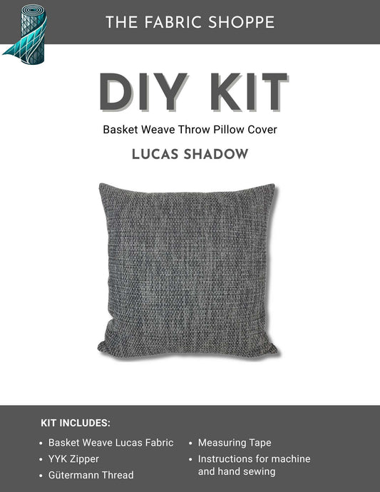 DIY Throw Pillow Cover Kit - Lucas Shadow Basket Weave Fabric