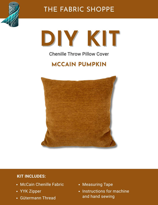 DIY Throw Pillow Cover Kit - McCain Pumpkin Chenille Fabric
