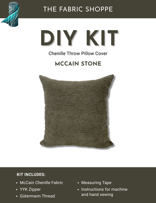 DIY Throw Pillow Cover Kit - McCain Stone Chenille Fabric