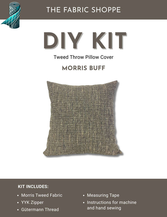 DIY Throw Pillow Cover Kit - Morris Buff Tweed Fabric