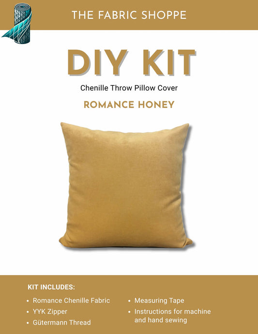 DIY Throw Pillow Cover Kit - Romance Honey Chenille Fabric