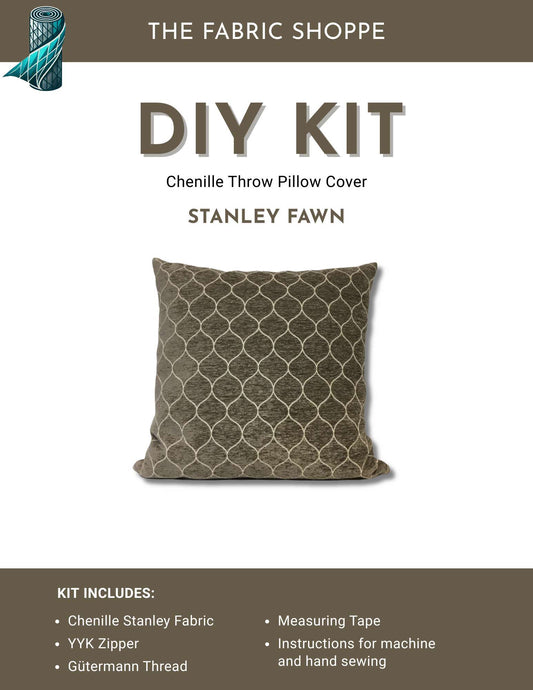 DIY Throw Pillow Cover Kit - Stanley Fawn Chenille Fabric