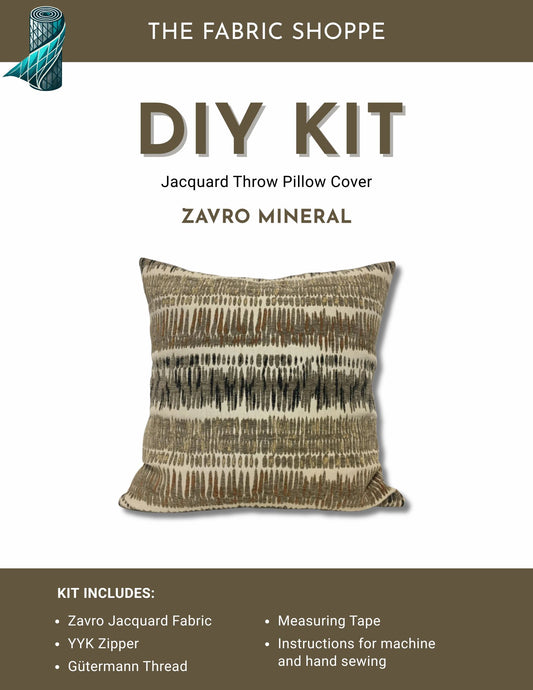DIY Throw Pillow Cover Kit - Zavro Mineral Jacquard Fabric