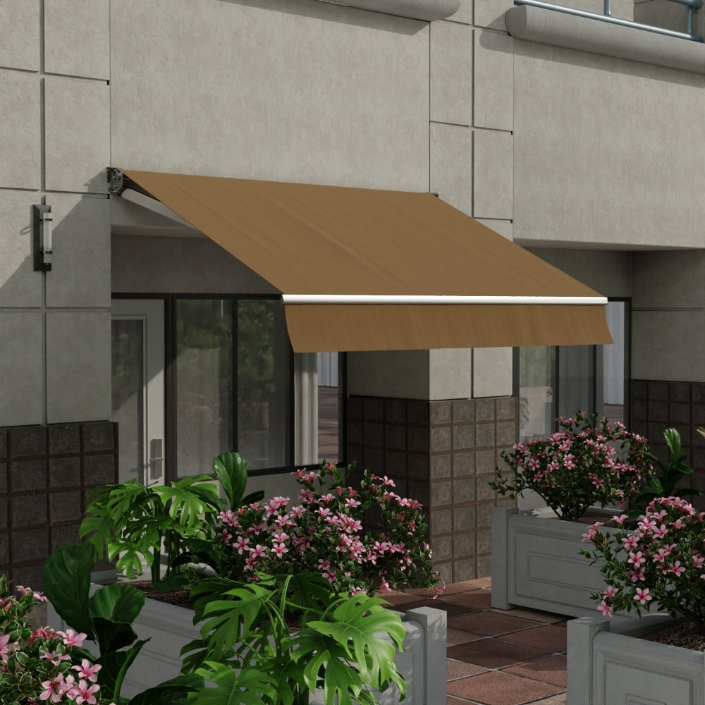 Sunbrella 60 Solid Standard Toast Fabric lifestyle