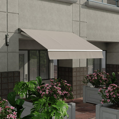 Sunbrella 60 Solid Standard Oyster Fabric lifestyle
