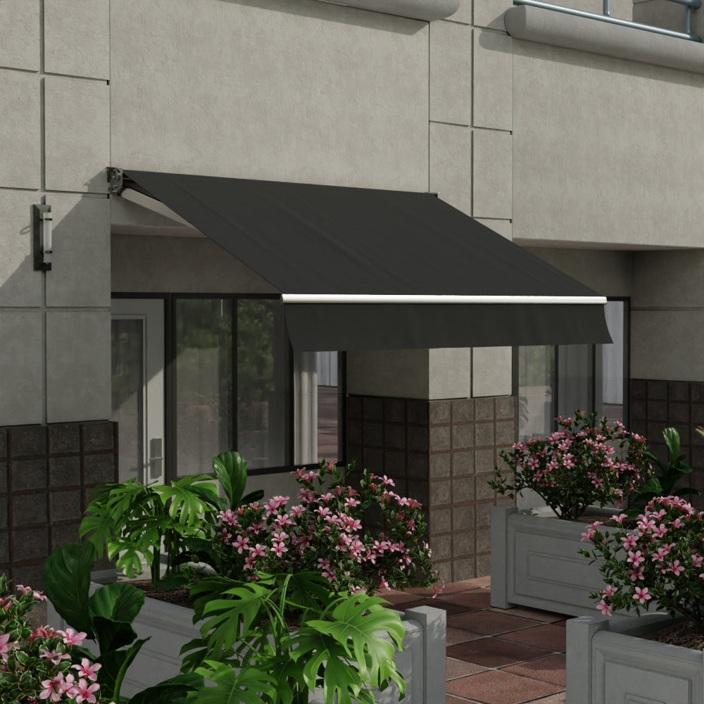 Sunbrella 60 Solid Standard Charcoal Grey Fabric lifestyle