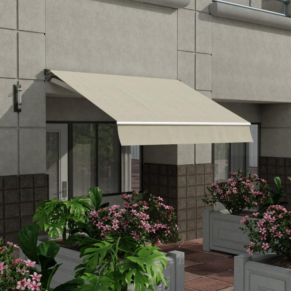 Sunbrella 60 Solid Standard Parchment Fabric lifestyle