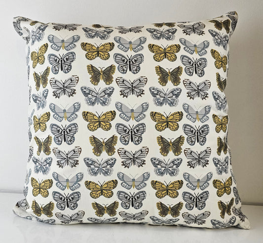 Butterflies Cotton Throw Pillow Cover 20 X 20"