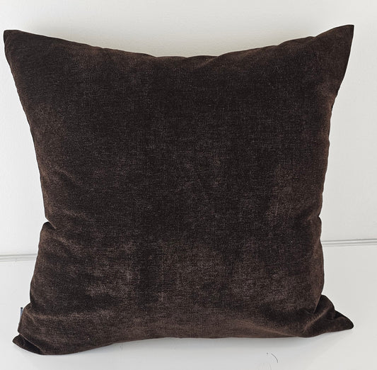 Luciano Chenille Chocolate Pillow Cover 18"x18