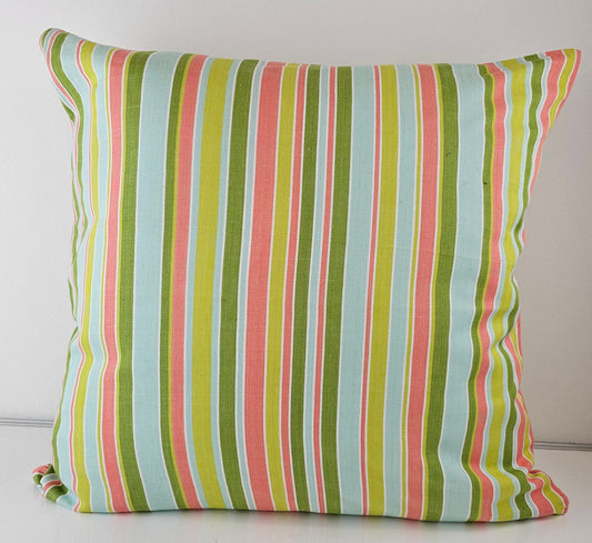 Robin Beach Cotton Striped Throw Pillow Cover 20x20"