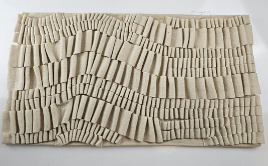 Waves Ivory Felted Wool Lumbar Pillow Cover 12x22"