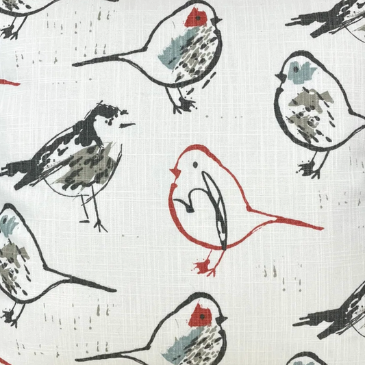 Bird Toile Scarlet Fabric