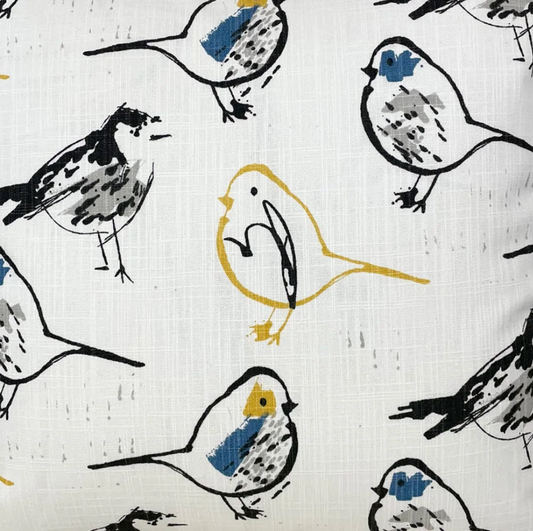 Bird Tolie Yellow Fabric